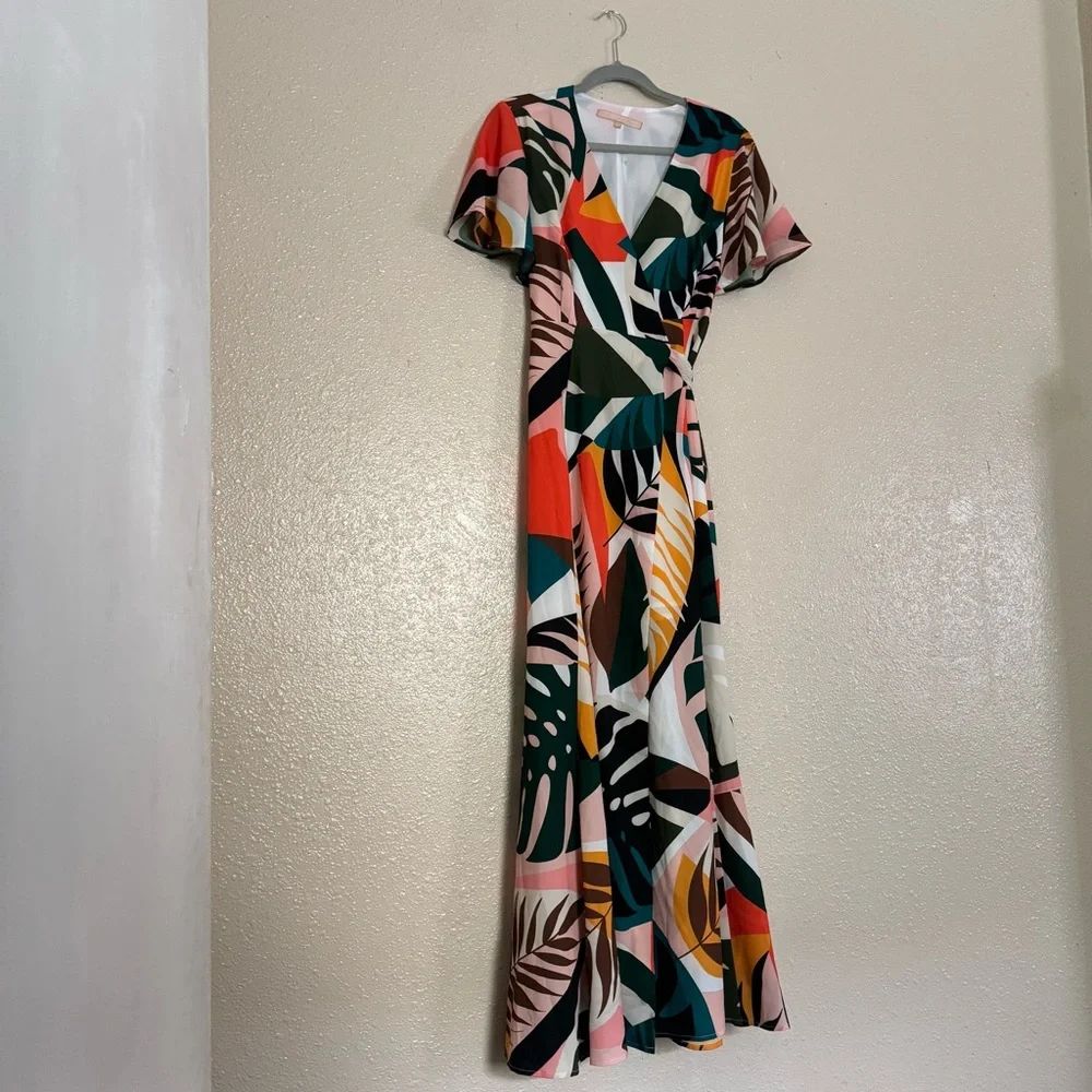 Hutch Kiera Wrap Dress Maxi Tropical Print - Picture 8 of 9